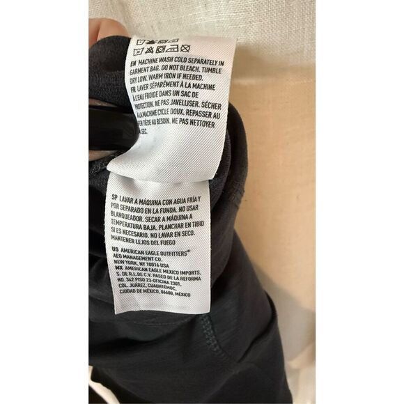 American Eagle Outfitters Leggings Women Small Black High-Waisted Tights Pockets - Picture 7 of 12